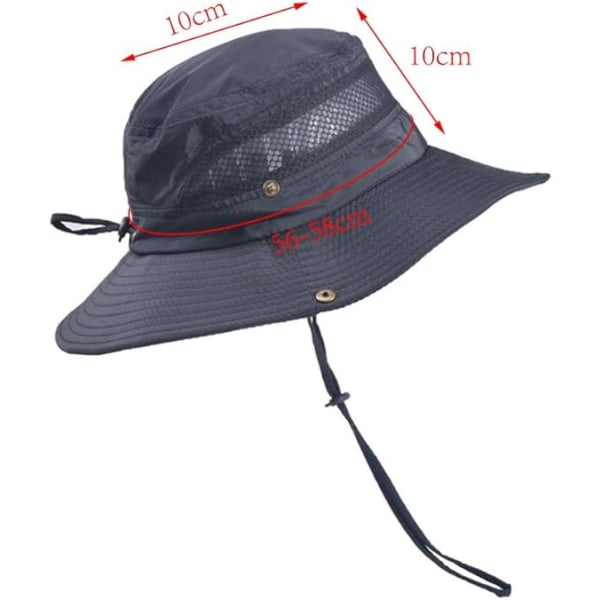 Solhatt Herre Kvinner Vandring Safari Cap Utendørs Sammenleggbar Sommerbøttehatt Anti UV Fisherman Hat(A)
