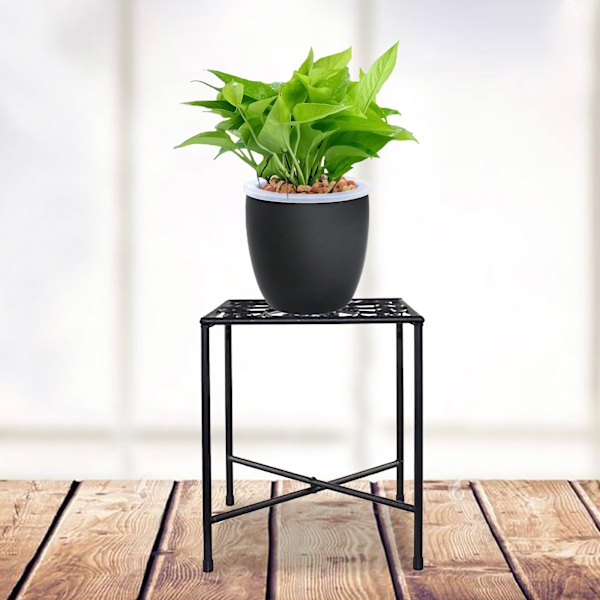 Jern blomsterstand pothos multi-lags enkel sukkulent stue indendørs kontor balkon pladsbesparende blomsterstand (enkelt sort)