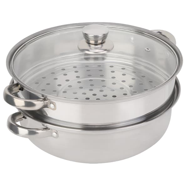 Rustfrit stål 27 cm 11 tommer 2-lags dobbelt gryde damper suppe kogeplade