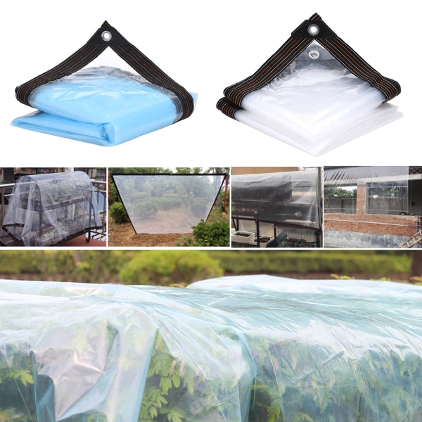 (1 stk/hvit 2*2m tykk 0,16mm med 4m tau for regnbeskyttelse om sommeren og varmekonservering om vinteren) PE plastfilm pakket med hull
