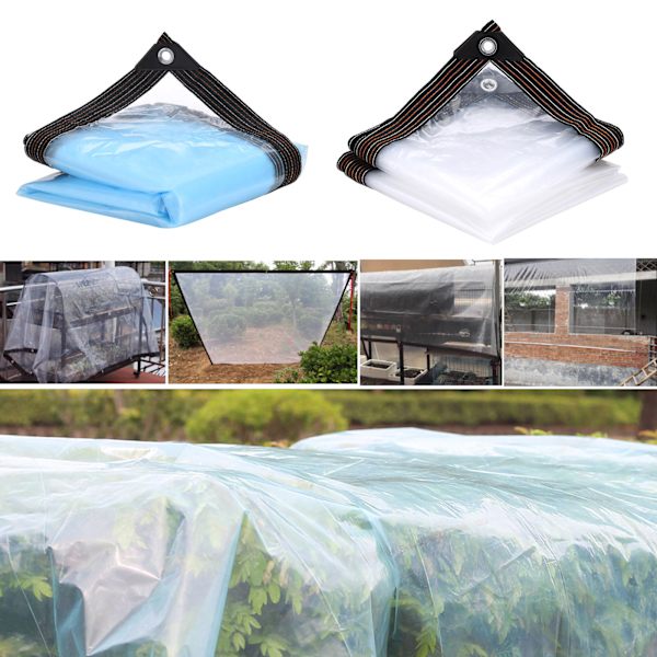 (1st/vit 2*2m tjock 0,16mm med 4m rep för regnskydd på sommaren och värmeisolering på vintern) PE-plastfilm med hål