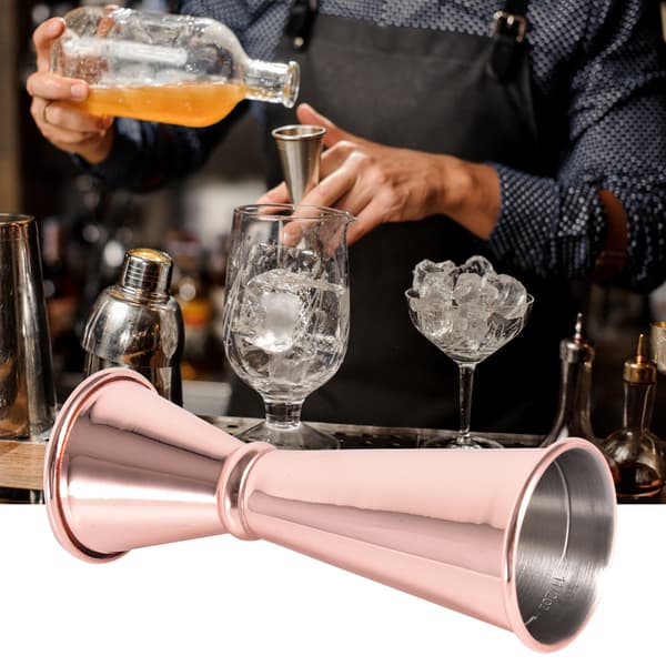 Rosaguld 304 Rustfrit Stål Bar Cocktail Shaker Dobbelt Jigger Bartender Værktøj