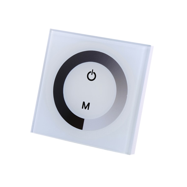 Vit Enfärgad Touchpanel-Dimmer Väggbrytare för LED-Ljusremsor, DC 12V-24V Styrenhet