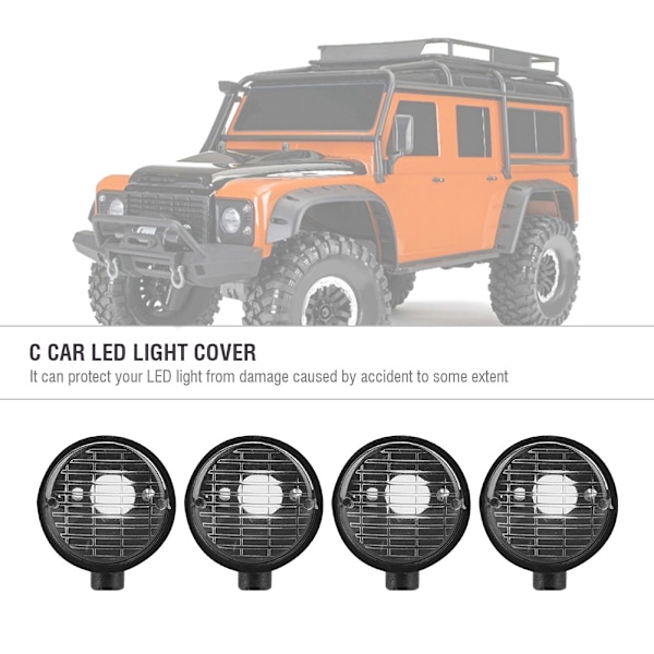RC LED Lygte Dæksel til HSP REDCAT AXAIL scx10 Scale RC Model Crawler LED Lygte Kit (Rund)