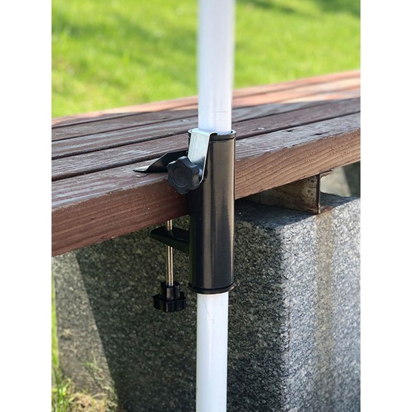 (Bärbart bordsställ) Uteplats Paraply Fixed Clip Bracket Clip Balkong Paraply Stand Outdoor Bord Fixer Paraply Stand