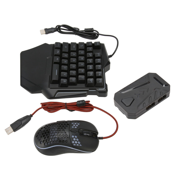 Tastatur- og musekonvertersæt Kablet RGB Half Gaming Keyboard med Wired Mouse Converter Adapte til Android til Harmony