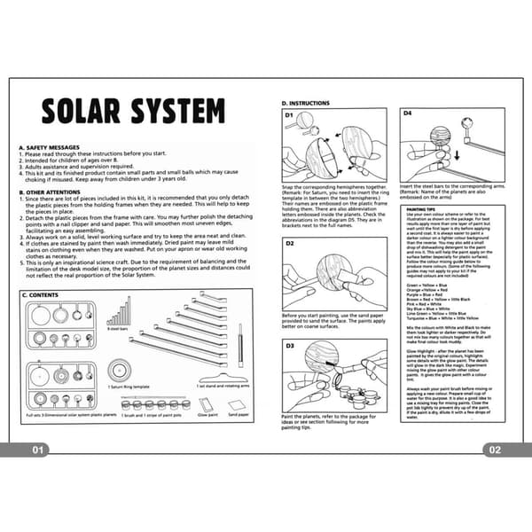 DIY Solsystem 9 Planeter Model Kit med Pensel Videnskabsuddannelseslegetøj til Børn