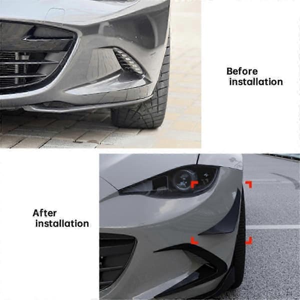 Bil Front Bumper Side Splitter Spoiler Tåkelys Side Spoiler Trim for Miata MX-5 ND 2016+