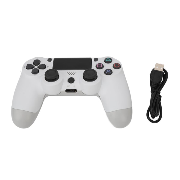 Trådlös spelkontroll Multifunktionell Dual Vibration Bluetooth Gamepad för PS4-spelkontroller White-W