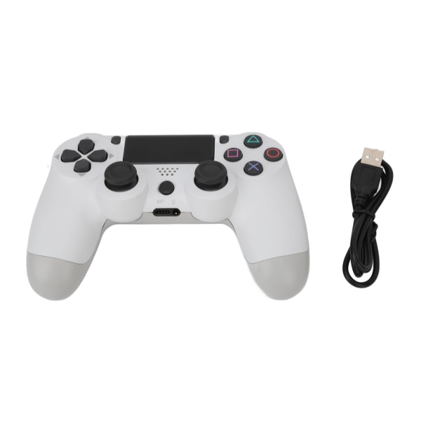Trådløs Spilkonsol Multifunktionel Dobbelt Vibration Bluetooth Gamepad til PS4 Spilkonsoller Hvid