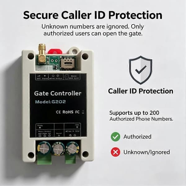 G202 4G GSM Access Control Free Call SMS Command Remote Switch for Door Gates Garage Warehouse Hotel