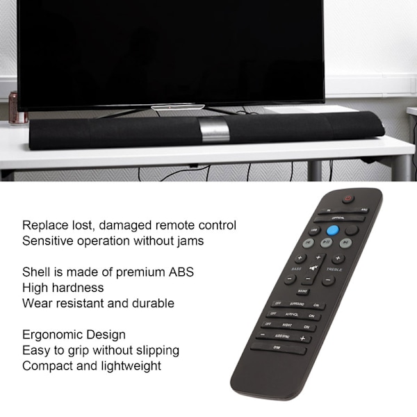 Soundbar Philips Fjärrkontroll Ersättning Soundbar Högtalare Fjärrkontroll för Fidelio HTL9100 HTL5120 HTL7180 YKF297 006 (levereras utan batteri)