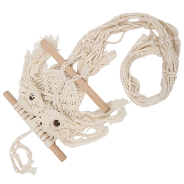 Väggbonad Bomull Boho Makramé Väv Tapestry för Vardagsrum Barnrum Kontor Beige