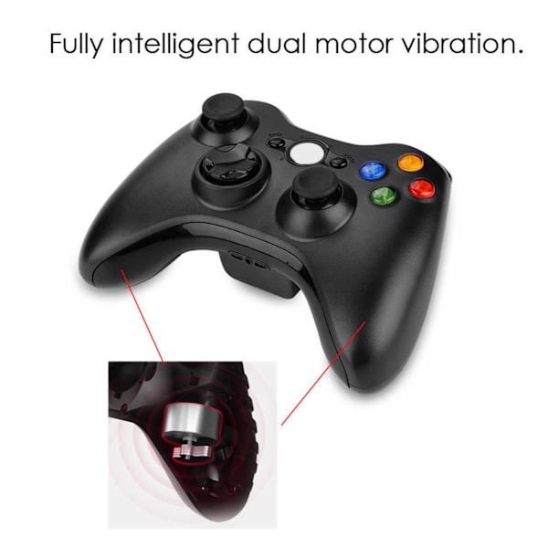 Spelkontroll för Xbox 360-kontroll, joystick, trådlös kontroll, Bluetooth trådlöst spel (svart)