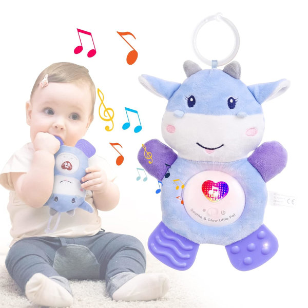 Musikalske babybidere med blødt lys, bidere til babyer 0 3
