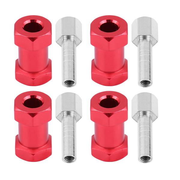 4 st 12mm RC Hex Hjulnavsadapter i Metall för D90 AX10 CC01 SCX10 F350 Crawler (20mm Röd)
