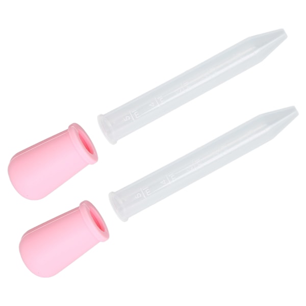 2-pakks Silikon Overførings-pipetter - Kalibrerte væskedråpere for Laboratorium & DIY Kunst (Rosa)