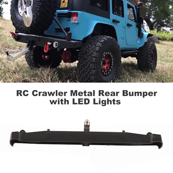 RC-kiipelijän metalli takapuskuri LED-valoilla 4 SCX10II 90046 auto-osalle