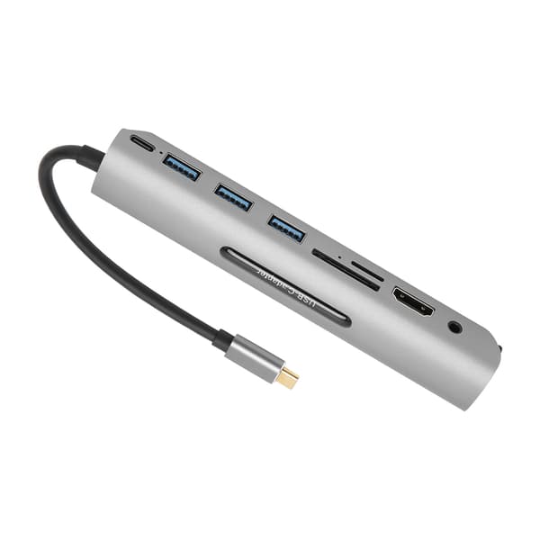 9 i 1 USB C Dockingstasjon med HDMI VGA USB 3.0 PD Ladeadapter