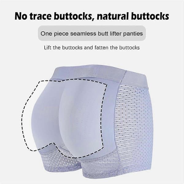Mænds Mesh Åndbare Butt Lift Boxer Briefs Undertøj Med Butt Pad Forstørrelse Llight Blue M