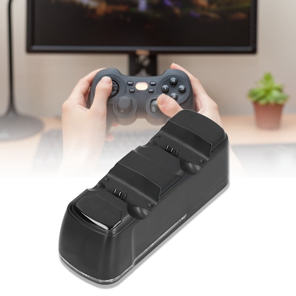 Controller Opladningsstand Base Dockningsstation USB Dobbelt Controller Oplader til PS4 Sort
