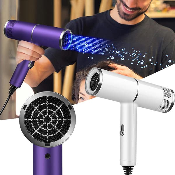 Högdriven Lätt Hårtork Multifunktionell Lågbrusig Hårtork för Hårstyling white EU plug