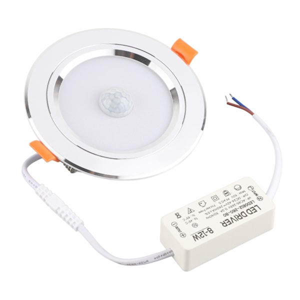 9W 18-LED Infrarød Sensor Taklampe med Kald Hvit Lys - Menneskekropps Induksjon Downlight