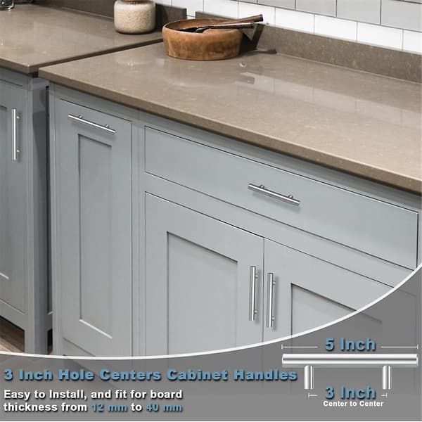 30-pack Cabinet Handles 3 inch Center to Center Stainless Steel Cabinet Hardware Drawer Pulls Kitchen Handles Cabinet Pulls