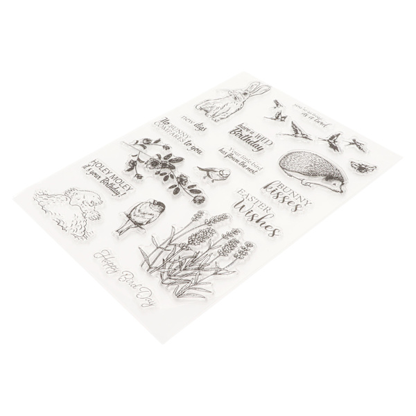 Sett med 4 klare TPR-stempel for DIY-preging og scrapbooking-prosjekter
