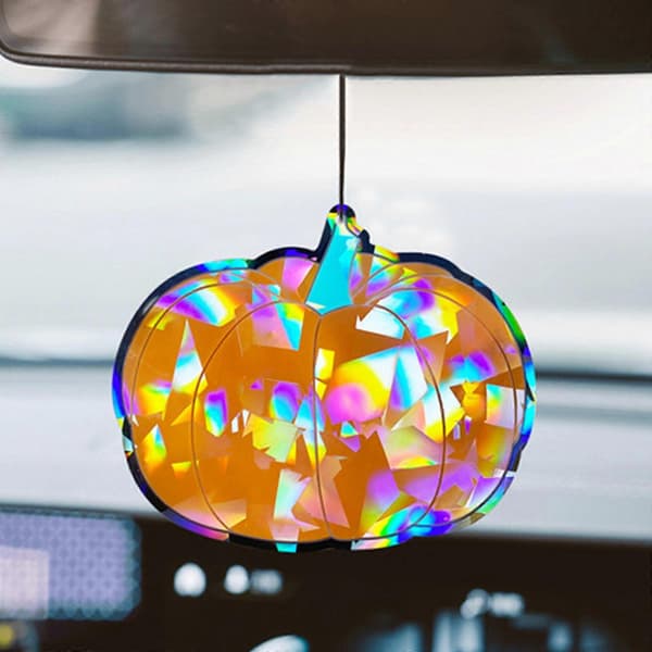 Pumpkin Resin Mold Holographic Coaster Silicone Mold Halloween Rainbow Cup Mat Epoxy Casting Mold Home Decorations Clear