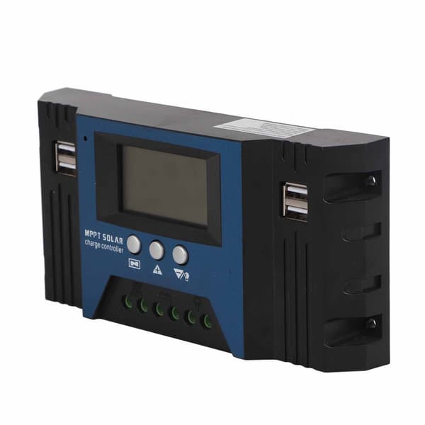 12V 24V Solar Charge Controller Regulator 5V 2.5A 4 USB-porte LCD-skærm Parameter Justerbar til hjemmet RV Båd 60A