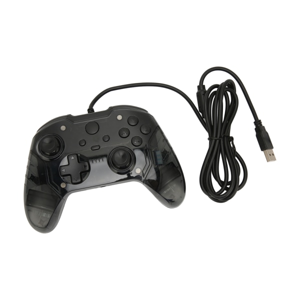 Trådløs Spilkonsol Dobbelt Vibration RGB Transparent Skal Gamepad Joystick til Xbox PC Sort