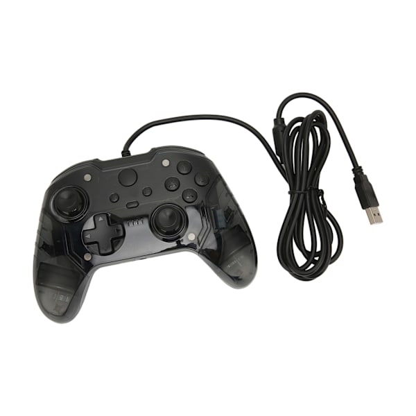 Trådløs Spillkontroll Dual Vibrasjon RGB Transparent Skall Gamepad Joystick for Xbox PC Svart