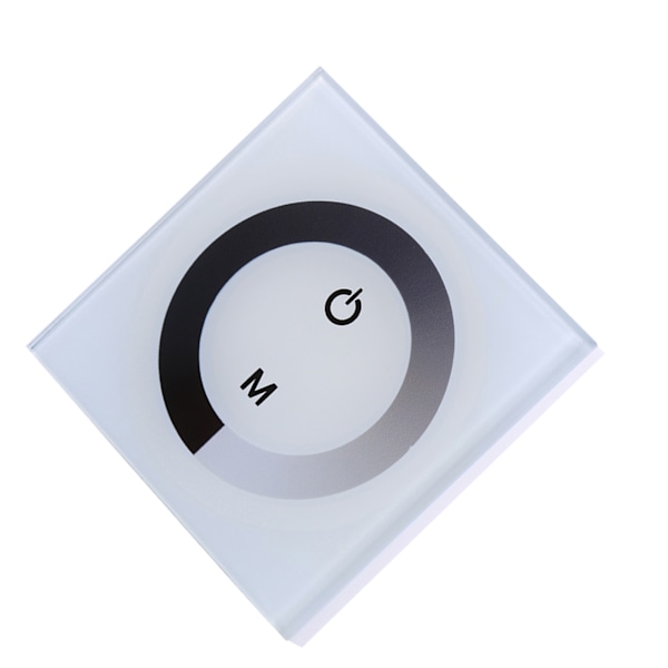 Vit Enfärgad Touchpanel-Dimmer Väggbrytare för LED-Ljusremsor, DC 12V-24V Styrenhet