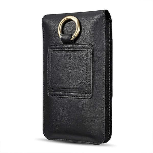DG.MING Universal Cowskin Leather Protective Case Waist Bag Black