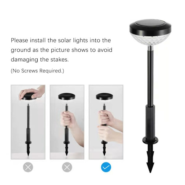 (Enkelpack) Solcellsdriven sprickad boll marklampa varmt ljus + RGB färgglad gradient