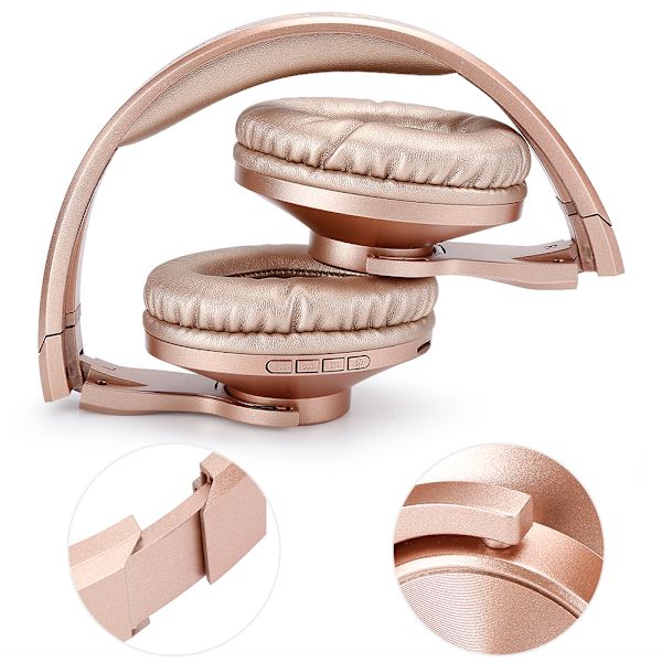 BT602 Kevyt Langaton Bluetooth 4.2 Pelikorvanappi ABS On-Ear Kuulokkeet Stereo Kulta