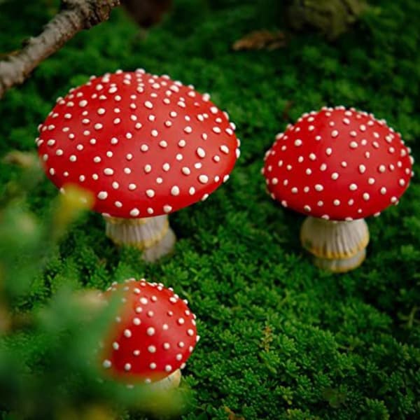 3 stk. Mini Soppfigurer Hagepynt DIY Landskapsdekor