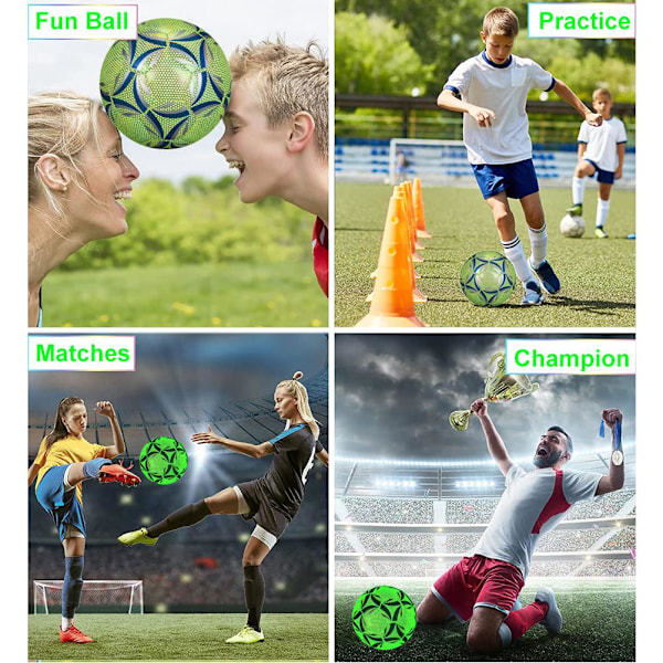 Barnens Reflexiva Fotboll Officiell Matchträning Boll Hållbar Fotbollsgåva för Pojkar Flickor Storlek 5