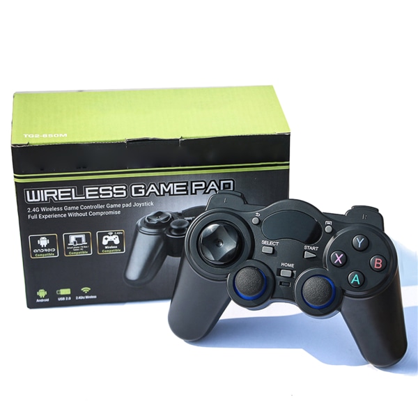 Trådløs Spilcontroller Følsom 2.4G Joystick Controller til Android TV Set Top Box Sort