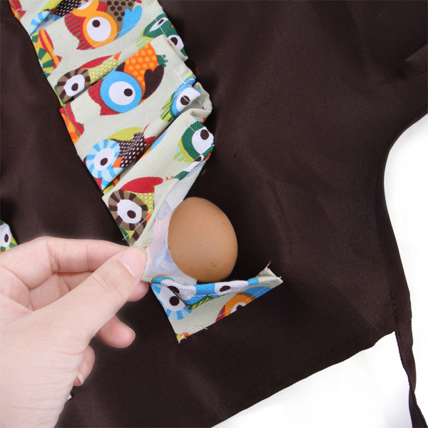 (10 fickor för medelålders barn) Insamlingsförkläde för kyckling, anka och gås, ägguppsamlingspåse med flera fickor (62*46cm) Material: