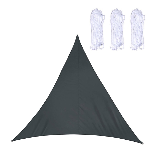 Trekantet solsejl 3*3*3 meter (sort) med tre reb
