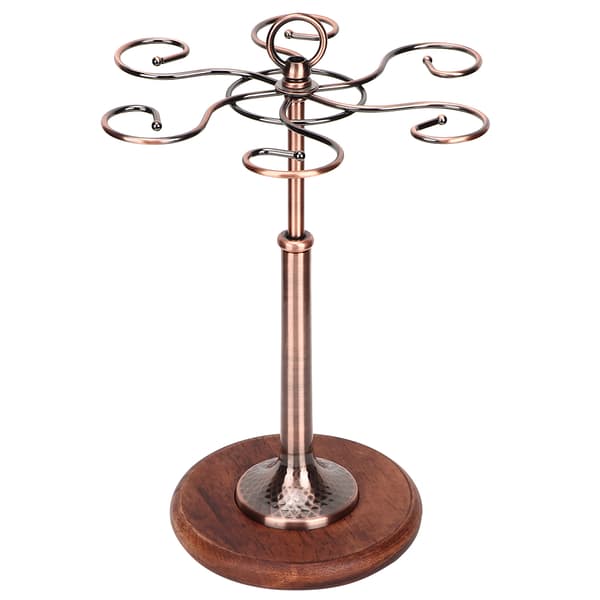Bordstativ for vinglass i jern for 6 flasker og kopper Bronse Display Organizer