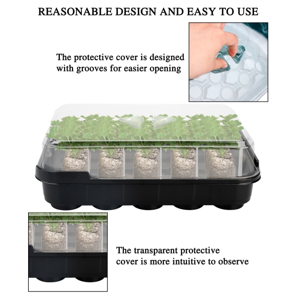 (6 sæt grønne) 20-hullers frøplanteboks (pakkestørrelse: 26*19*17 cm)