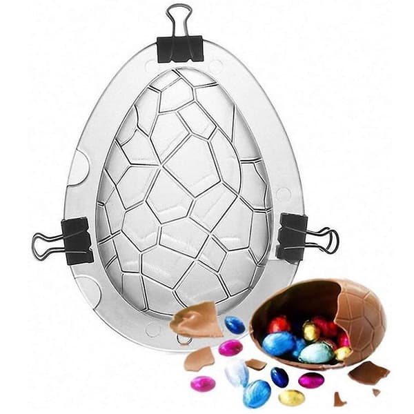 3D Chokoladeægform Sæt Påskeæg Fondant Kage DIY Form Plastform Bagepynt Værktøj S