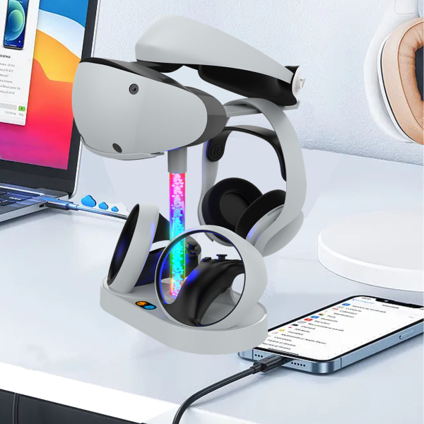 Magnetisk Ladestasjon med LED-lys, Rask Lading USB-port, Ladestasjon for PS5 Spillkonsoll