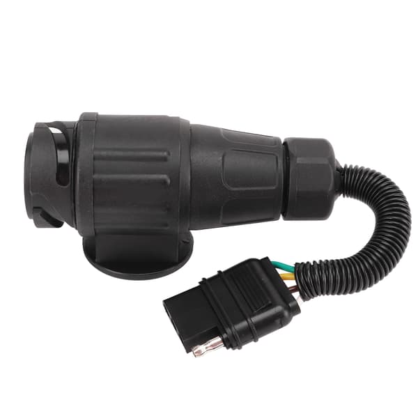 EU 13-vejs rund til US 4-vejs flad trailerstik konverter adapter til RV