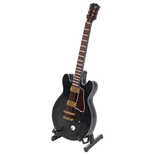 Mini Guitar Model Katteform Musikinstrument Gave med Stativ