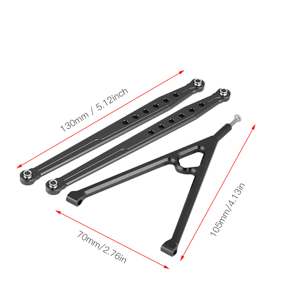 Trekantstøttebjelke Frontstøttebjelke for AXIAL SCX10 4-hjulsdrevet elektrisk RC-bil (Svart)