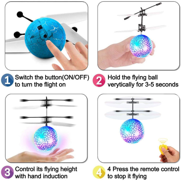 Sett med 3 Flying Balls Leker for Barn RC Flying Toys Hand Op